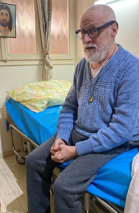 Frère Olivier, de l'abbaye Notre-Dame de Latroun, Israël, accidenté